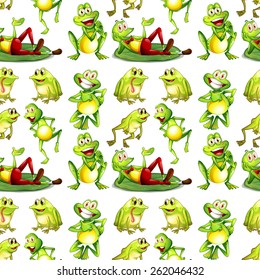 Seamless frogs in many positions