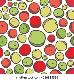 Seamless fruit apple pattern background vector