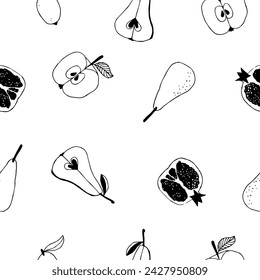 Seamless fruit doodle pattern Juicy Fruit Prints,