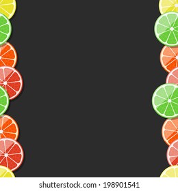 Seamless fruit frame. Vector illustration.