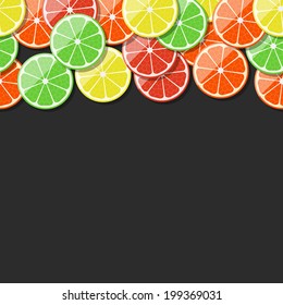 Seamless fruit frame. Vector illustration.
