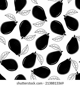 Seamless fruit pattern with avocado