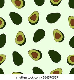 Seamless fruit pattern with avocado. Seamless summer background , can be used for fabric print