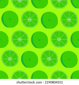 Seamless fruit pattern for background. Hand drawn 
green lime on a light background. Vector illustration.