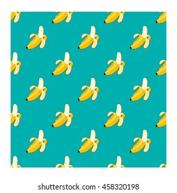 Seamless fruit pattern with banana. vector illustration 