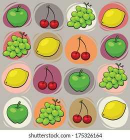 Seamless fruit pattern design, easy to change color.