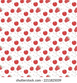 Seamless fruit pattern. doodle background with fruit icons. Fruit background