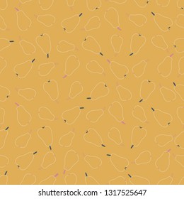 seamless fruit pattern with hand drawn pear