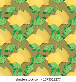 seamless fruit pattern with lemons