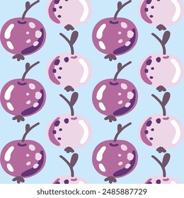 Seamless fruit pattern on pastel background. Cute flower design for card, wallpaper, fabric, textile, fashion, flyer, banner, cover, and more.