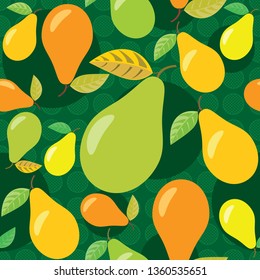 Seamless fruit pattern with pears