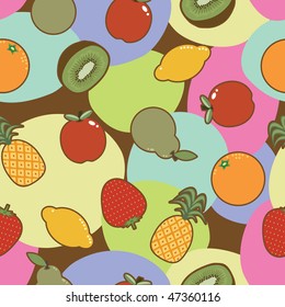seamless fruit pattern with spots and clipping mask