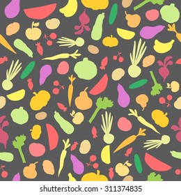 Seamless fruit and vegetables pattern