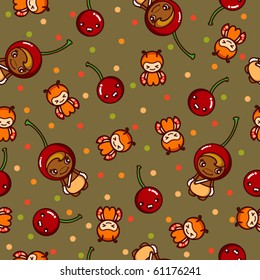Seamless Fruits Kid Pattern B