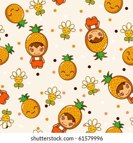 Seamless Fruits Kid Pattern L