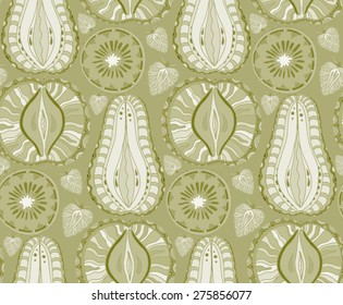 Seamless fruits pattern. Abstract background with fruits. Healthy food texture. Vector illustration