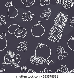 seamless fruits pattern on dark background
