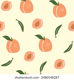 Seamless fruits pattern. Trendy hand drawn textures. Modern abstract design for fabric, paper, cover, interior decor and other users.