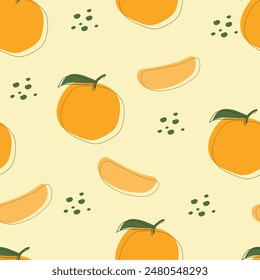Patrón de frutas sin costuras. Texturas dibujadas a mano de moda. Diseño abstracto moderno para la tela, papel, cubierta, decoración interior y otros usuarios.