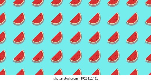 Seamless fruity watermelon pattern for wrapping paper vector background. Seamless watermelon design for fabric, textile, wallpaper, gift paper. Modern simplify isolated background. Vector Illustration