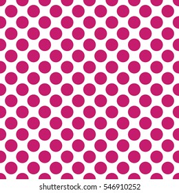 Seamless fuchsia polka dots pattern texture background