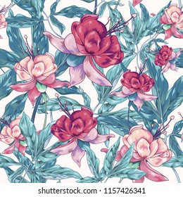 Seamless Fuchsia Vector Vintage Pattern