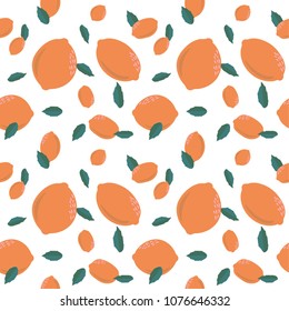 seamless fun illustration pattern with orange citrus shape element