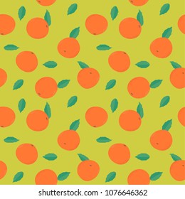 seamless fun illustration pattern with orange citrus shape element