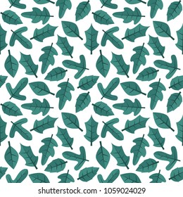 seamless fun pattern with colorful leaf shape element