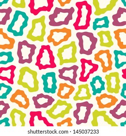 Seamless funny animal pattern in bright colors. Vector illustration