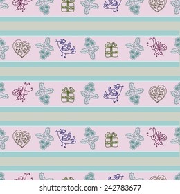 seamless with funny birds  