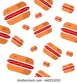 Seamless with funny hamburgers in cartoon style. It can be used for children's products