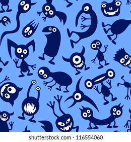 Seamless funny monsters.