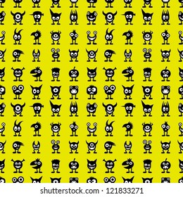 Seamless funny monsters.