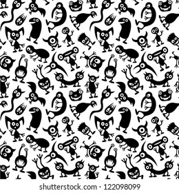Seamless funny monsters.
