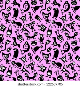 Seamless funny monsters.