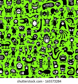 Seamless funny monsters. 
