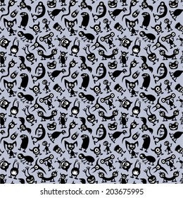 Seamless funny monsters. 