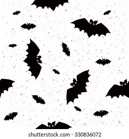 Seamless funny pattern with bats for Halloween