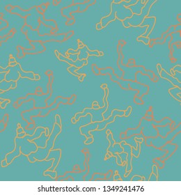 Seamless funny pattern with dancing people. Reminiscent of 90's art.
