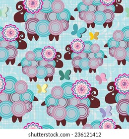 seamless with funny sheep