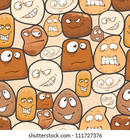 seamless funny smiles. vector pattern