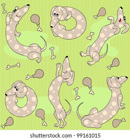  Seamless Funny vector dogs