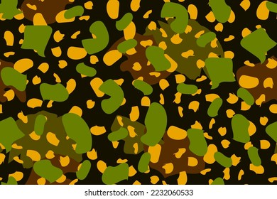 Seamless Fur Background. Fluid Inkblot. Acid Yellow Effect. Graffiti Ink. Liquid Stain Blot. Memphis Ink Texture. Seamless Paint Pattern. Dirty Spot. Autumn Shape. Vector Fall. Black Water Dot.