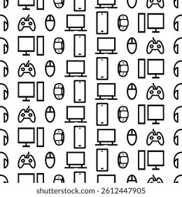 Seamless Gadget Icons Background.Technology Seamless Background.