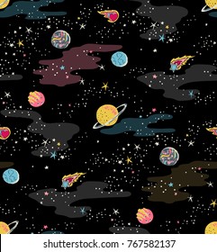 Seamless Galactic / Space Pattern In Vector