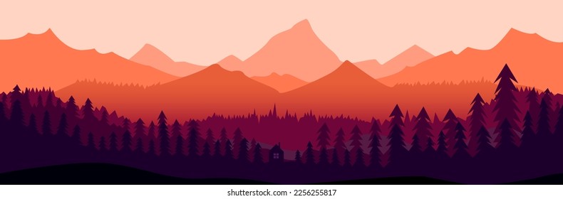 Seamless game background. Mountain landscape fragment.