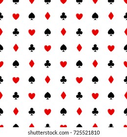 Seamless game card suit pattern. Vector illustration for design cover, wallpaper, poster, brochure, banner, web and other