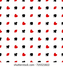 Seamless game card suit pattern. Vector illustration for design cover, wallpaper, poster, brochure, banner, web and other