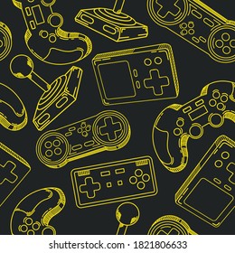 Seamless game controller and console vector design